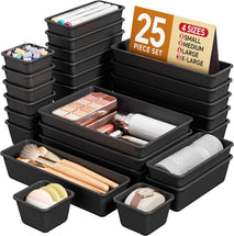 25 PCS Plastic Drawer Organizers Set for Makeup and Desk Drawers