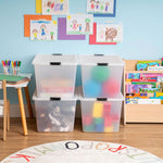 IRIS USA 4-Pack High-Capacity Clip Box Storage Bins for Home Office Classroom Organization