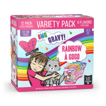 weruva bff oh my gravy! rainbow a gogo variety pack, 3oz pouch, 12-count, grain-free cat food