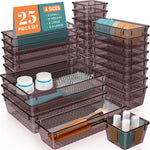 Clear Plastic Drawer Organizer Set for Desk, Kitchen, Bedroom, Bathroom, Office