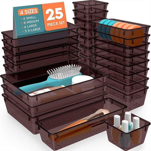 SpaceHacks 25 PCS Plastic Drawer Organizer Set for Storage and Organization
