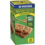 nature valley crunchy oats 'n honey granola bars, 60 bars, 44.7 oz, 30 pouches, whole grain oats, no artificial flavors, portable