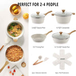 SENSARTE 13-Piece Nonstick Ceramic Cookware Set with Stay-Cool Handles, PFAS and PFOA Free