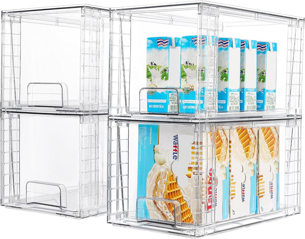 Vtopmart 4 Pack Stackable Storage Drawers for Home Organization