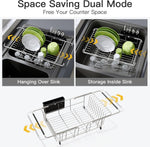 Stainless Steel Dish Drying Rack for Kitchen Sink with Utensil Holder