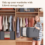 Lifewit 6 Pack Clothes Storage Bins with Lids and Clear Windows
