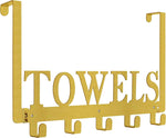 Over The Door Hooks, Towel Holder for Bathroom, Door Mount Towel Rack Towel Hooks for Bedroom Beach Towels Bathrobe Wall Mount Hang on The Door Cabinet Cupboard Metal Sandblasted (Black)
