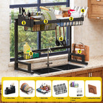 Adjustable Over Sink Dish Drying Rack with Snap-On Design