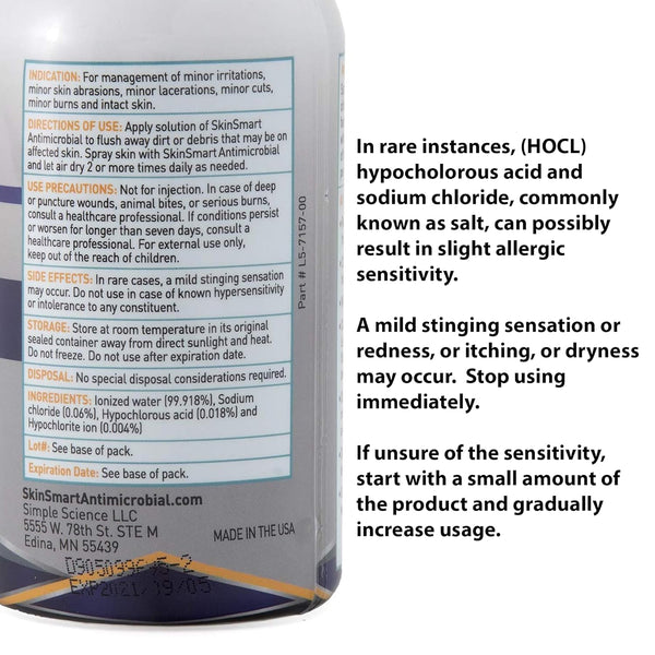 SkinSmart antimicrobial facial cleanser for breakouts and blemishes, with hypochlorous acid formula, 8 oz spray, gentle for all ages and skin types