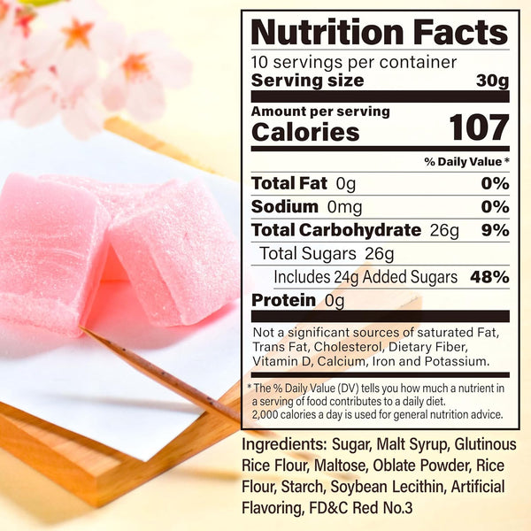 Yamasan Kyoto Uji Japanese Sakura Mochi Candies, 300g, Japanese Snacks