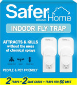 Safer Home Indoor Plug-In Fly Trap - SH502 - Effective Fruit Fly Traps for Indoors, Gnat Traps for House Indoor, 400 Sq Ft Protection - Style: 1 Device + 2 Glue Cards