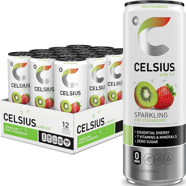 CELSIUS Sparkling Watermelon, Sugar Free Energy Drink, 12 Fl Oz (Pack of 12)
