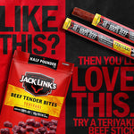 Jack Link's Teriyaki Beef Tender Bites, 8 oz Bag, Ready to Eat Protein Snacks