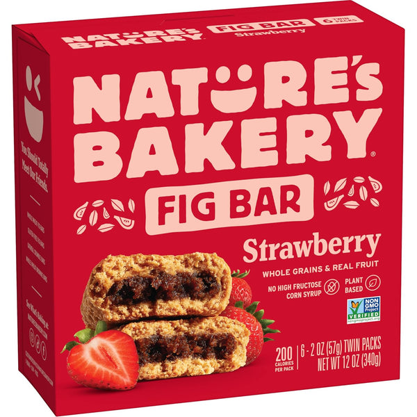 Nature's Bakery Whole Wheat Fig Bars, Raspberry, Real Fruit, Vegan, Non-GMO, Snack bar, 12 twin packs