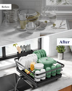 Kitsure Dish Drying Rack for Kitchen Counter Stainless Steel Sink Organization and Storage Essentials
