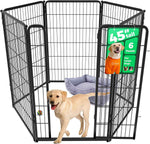 FXW Homeplus Unleashed Indoor Dog Playpen - Stress-Free and Safe Play, Heavy Duty 24 Inch 6 Panels Dog Pen for Puppy and Small Dogs, Black│Patented