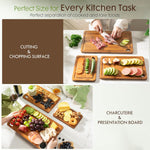 Astercook Deep-Carbonized Bamboo Cutting Board Set with Storage Stand