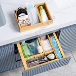 Bamboo Wood Drawer Organizer Set for Kitchen Bathroom Office