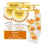 Simple Mills Almond Flour Crackers Snack Packs, Sea Salt, Gluten Free, Flax Seed, Sunflower Seeds, Corn Free, Good for Snacks, 6.5 oz, Pack of 2 (8 Bags per Box)