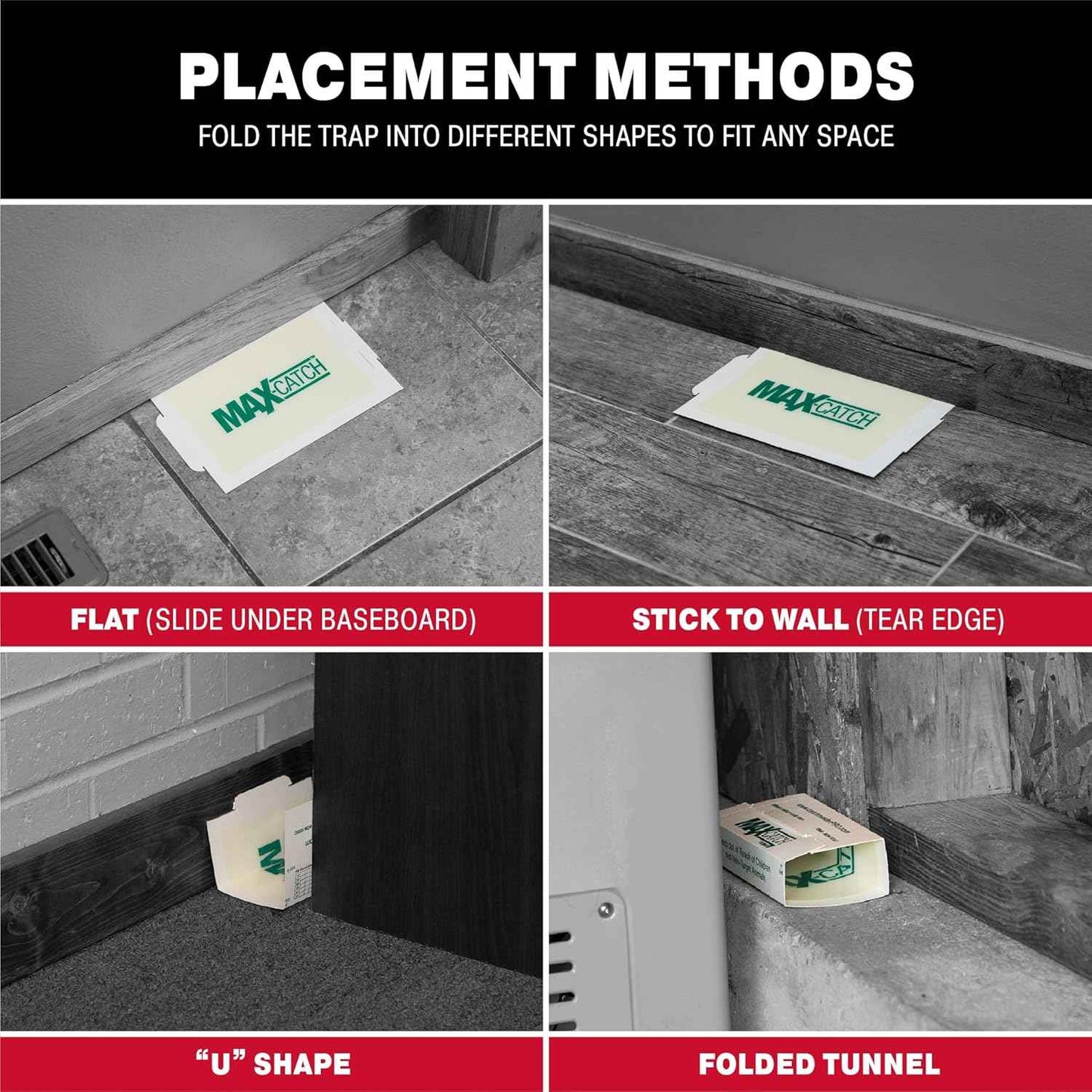 Catchmaster Max-Catch Mouse & Insect Glue Trap 36PK, Mouse Traps Indoor for Home, Sticky Pest Control Adhesive Tray for Catching Bugs, Non Toxic Bulk Unscented Glue Boards