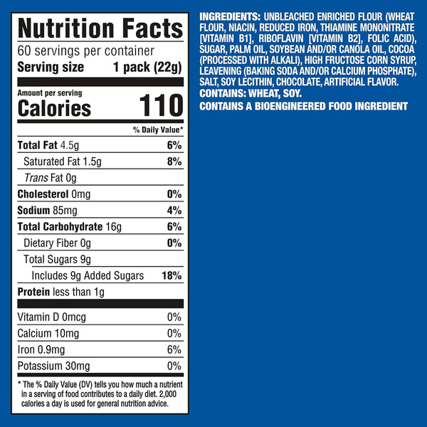 OREO Chocolate Sandwich Cookies, 60 snack packs, 2 cookies per pack, individually wrapped