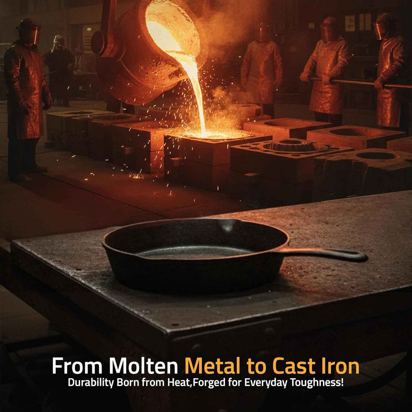 Utopia Kitchen Cast iron Skillets 3 Piece Set, Chefs Pan, Pre Seasoned Cast iron Skillets, 6, 8 & 10 Inches, Easy Use in the Oven, Stove, Grill, or Campfire, Black