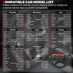 Ouzorp universal 14.5-15 inch black microfiber leather steering wheel cover with anti-slip lining