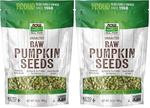 NOW Foods Pumpkin Seeds: Raw, Unsalted, Rich in Iron, Protein-Packed, Non-GMO, 1-Pound