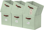 DECOMOMO Storage Bins, Sage Green, 6-Piece Set, 10.5" x 11"
