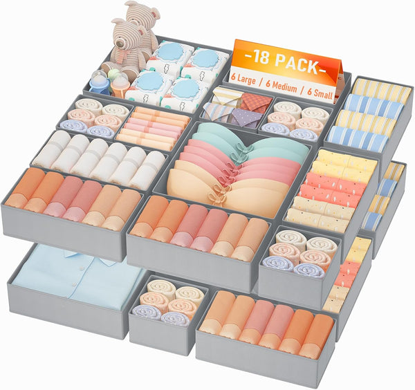 18-pack drawer organizer for nursery and bedroom storage
