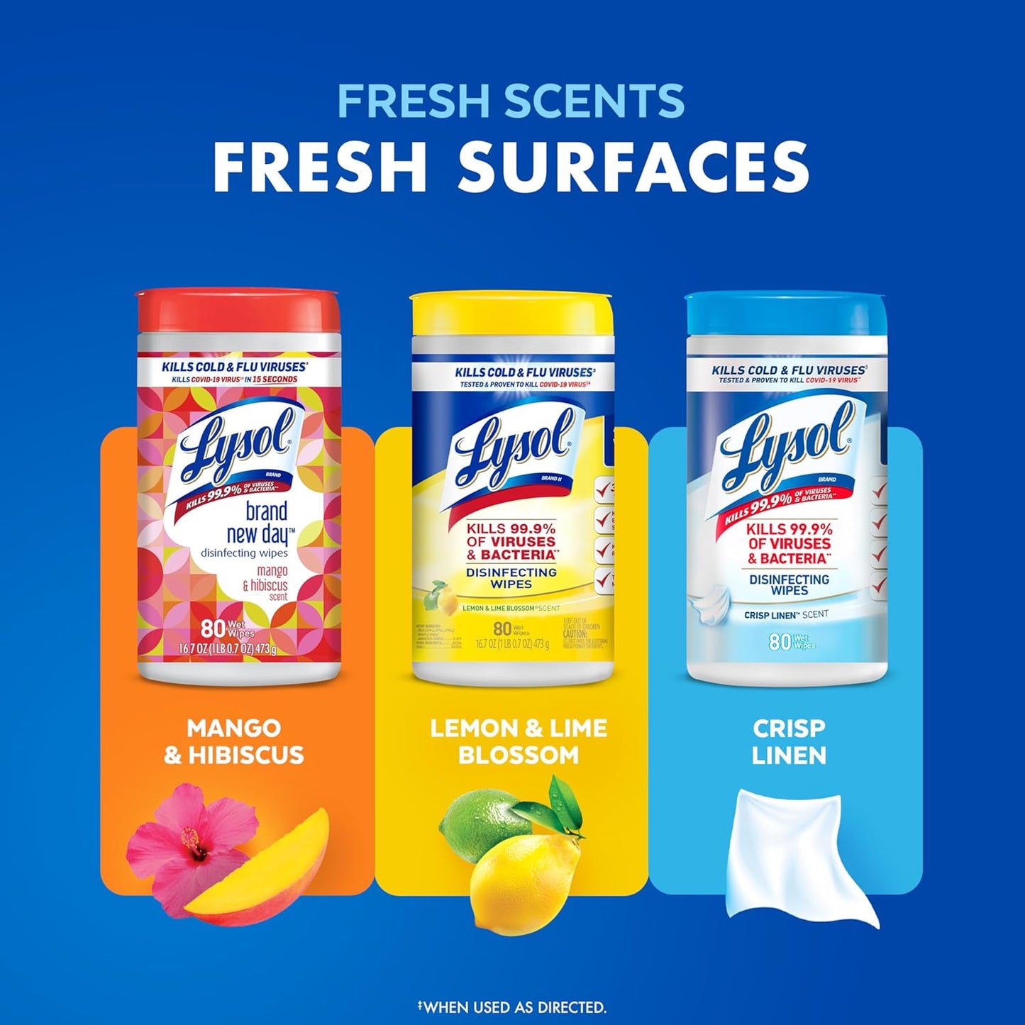 Lysol Disinfecting Wipes Multi-surface Cleaning Wipes, 80 Count, 4pk