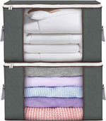 90 L Large Storage Bags, 6 Pack Clothes Storage Bins Foldable Closet Organizers Storage Containers with Reinforced Handle for Clothing, Blanket, Comforters, Bed Sheets, Pillows and Toys (Gray)