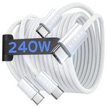 Lisen 6.6ft 2-pack 240W USB-C to USB-C cable fast charging for iPhone 17, 16, 15 Pro Max, iPad, MacBook, Samsung S26, S25 Ultra