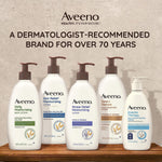 aveeno daily moisturizing body lotion for dry skin, 18 fl oz, paraben free, fragrance free
