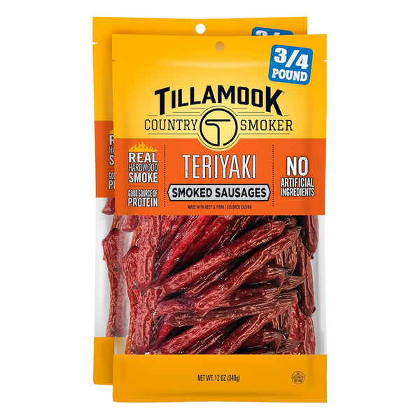 Tillamook Country Smoker Real Hardwood Smoked Sausages Teriyaki 12 Ounce