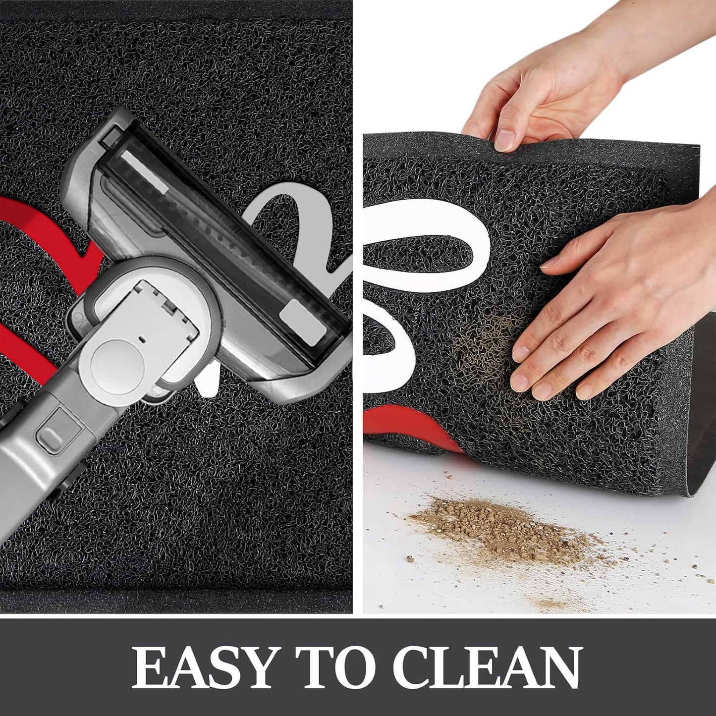 StepLively Door Mat Home Welcome Mats Outdoor and Indoor, Heavy-Duty Low-Profile Non-Slip Front Welcome Mat for Home Entrance, Outside Entry, Yard, Floor, Patio (30''x17.5'', Black)