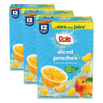 Dole Diced Peaches in 100% Juice - Dole Fruit Bowls Snacks - 4 oz Fruit Bowls - 12 Pack