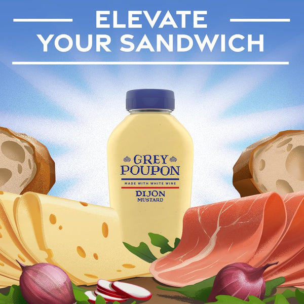 Grey Poupon Dijon Mustard: 10 oz Squeeze Bottle with Bold, Creamy Flavor