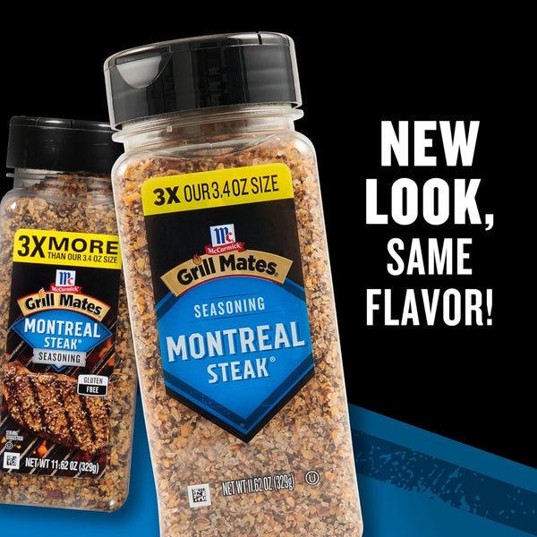 McCormick Montreal Steak Seasoning, No MSG, Gluten Free, 11.62 oz, Bold Savory Grilling Flavor for Meat and Vegetables