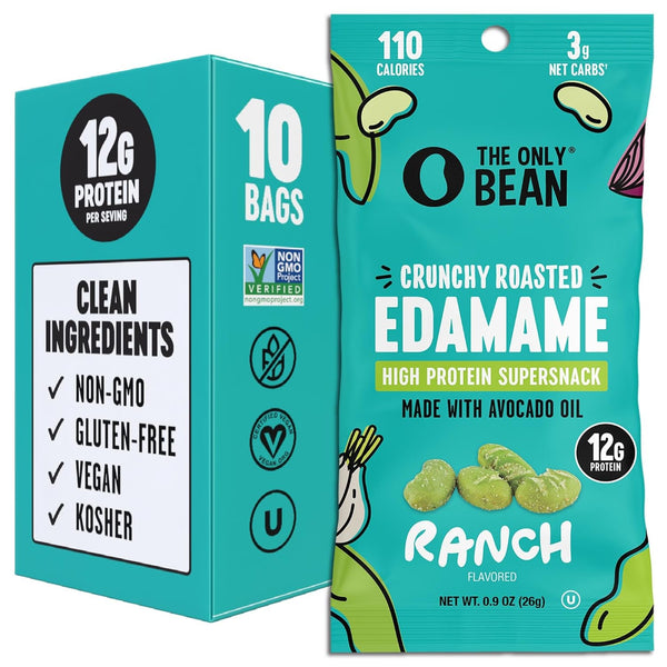 Crunchy Dry Roasted Edamame Snacks in Sea Salt, High Protein, Low Carb, Gluten Free, Vegan