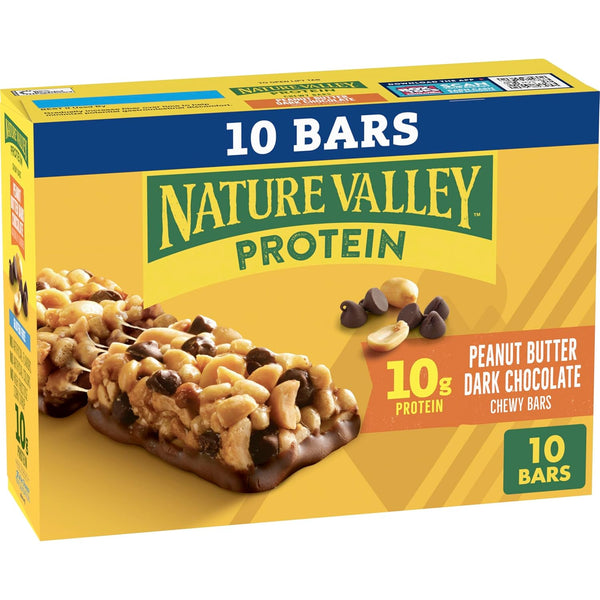 Nature Valley Peanut Butter Dark Chocolate Protein Chewy Snack Bars, 20 Bars, 28.4 oz