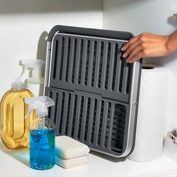 OXO Good Grips Aluminum Fold Flat Dish Drying Rack for Kitchen Counter
