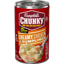 Campbell's Chunky Creamy Chicken and Dumplings Soup, 18.8 Oz Can, Protein Rich Comfort Food
