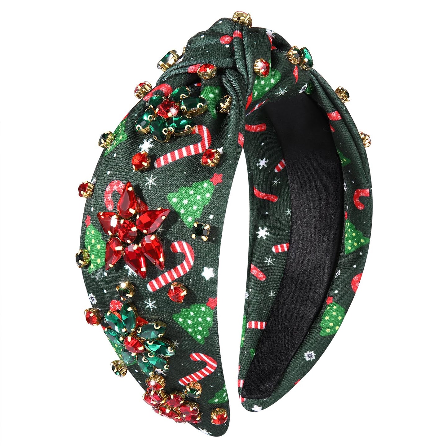 MOLOCH Christmas Headband for Women Christmas Tree Bow Snowflake Knotted Headband Jeweled Crystal Xmas Head Band Xmas Decorations Gifts