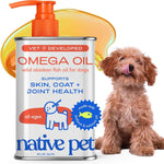 Native Pet Omega 3 Fish Oil for Dogs and Cats - Supports Healthy Skin and Coat - 8oz Liquid Supplement