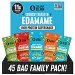 High protein edamame bean snacks, low carb and gluten free, vegan and keto friendly