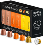 Rossi Caffe 60 Espresso Coffee Pods Variety Pack for Nespresso Original Machines