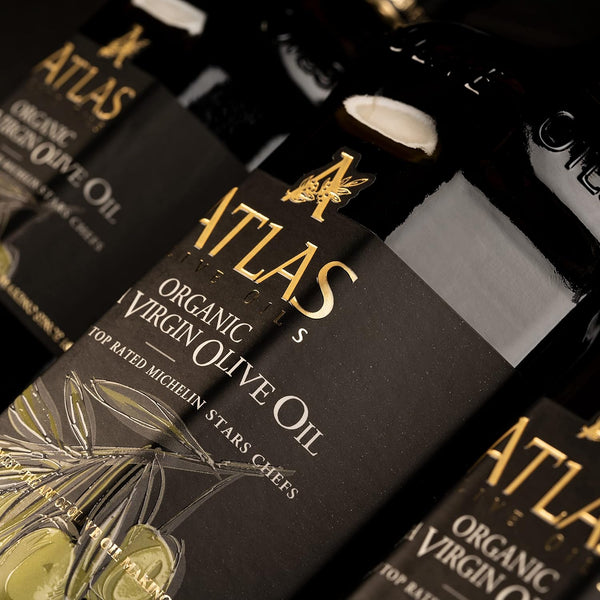 Atlas 750 mL Organic Cold Press Extra Virgin Olive Oil in Glass Bottle from Morocco