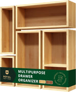 5-piece bamboo drawer organizer set for multi-use storage