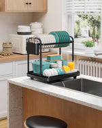 Sakugi 2-Tier Dish Drying Rack for Kitchen Counter Organization